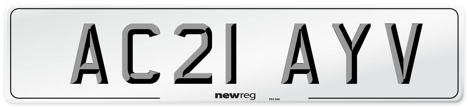 AC21 AYV Number Plate from New Reg